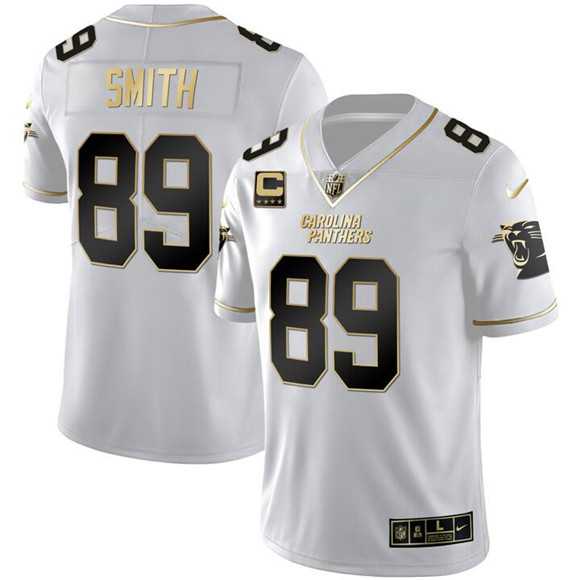 Men%27s Carolina Panthers #89 Steve Smith White Gold With 4-Star C Patch Vapor Limited Stitched Jersey Dyin->baltimore ravens->NFL Jersey