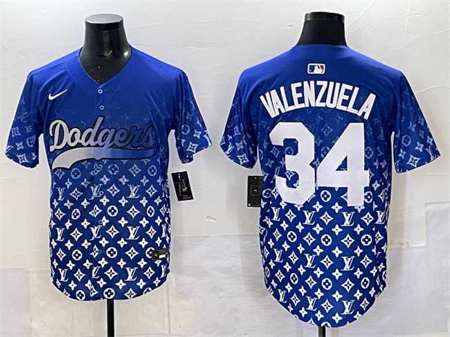 Men%27s Los Angeles Dodgers #34 Fernando Valenzuela Blue Limited Stitched Jersey->los angeles dodgers->MLB Jersey