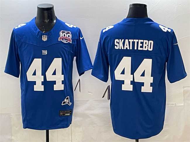Men%27s New York Giants #44 Cam Skattebo Royal 2025 Draft F.U.S.E. 100th Season & State Patch Vapor Limited Stitched Jersey->new york giants->NFL Jersey
