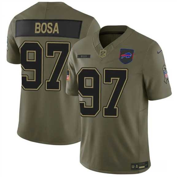 Men%27s Buffalo Bills #97 Joey Bosa Olive 2025 F.U.S.E. Salute to Service Limited Stitched Jersey Dyin->green bay packers->NFL Jersey