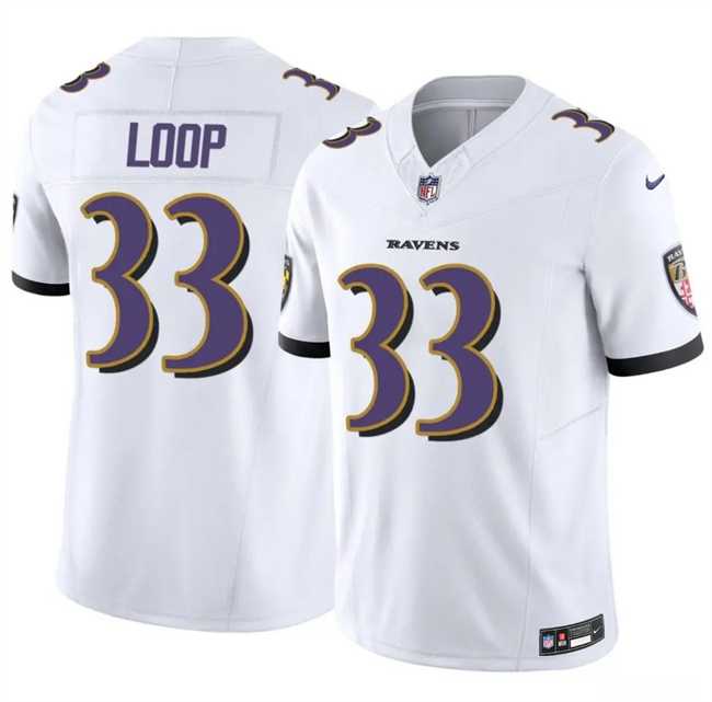 Men%27s Baltimore Ravens #33 Tyler Loop White 2025 F.U.S.E. Vapor Limited Jersey Dzhi->arizona cardinals->NFL Jersey