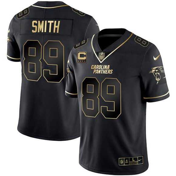 Men%27s Carolina Panthers #89 Steve Smith Black Gold With 4-Star C Patch Vapor Limited Stitched Jersey Dyin->carolina panthers->NFL Jersey