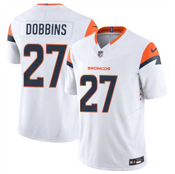 Men%27s Denver Broncos #27 J.K. Dobbins White 2025 F.U.S.E. Vapor Limited Stitched Jersey Dzhi->denver broncos->NFL Jersey