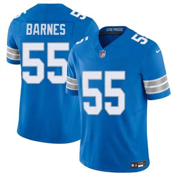 Men%27s Detroit Lions #55 Derrick Barnes Blue 2025 F.U.S.E. Vapor Limited Stitched Game Jersey Dzhi->denver broncos->NFL Jersey