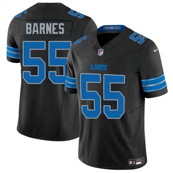 Men%27s Detroit Lions #55 Derrick Barnes Black 2025 F.U.S.E. Vapor Limited Stitched Game Jersey Dzhi->denver broncos->NFL Jersey