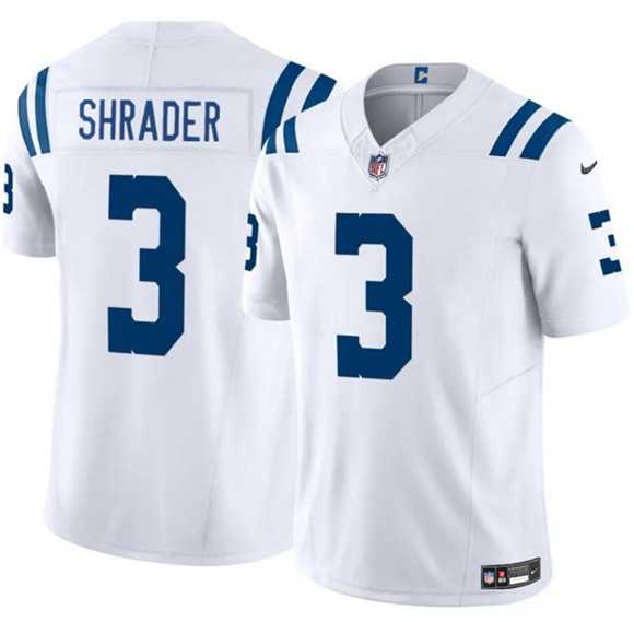 Men%27s Indianapolis Colts #3 Spencer Shrader White 2025 F.U.S.E. Vapor Limited Stitched Jersey Dzhi->detroit lions->NFL Jersey