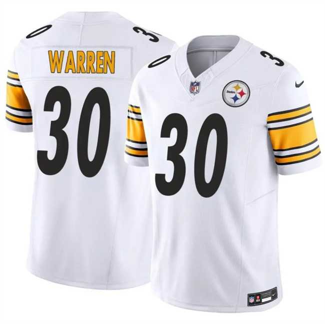 Men%27s Pittsburgh Steelers #30 Jaylen Warren White 2025 F.U.S.E. Vapor Limited Stitched Jersey Dzhi->pittsburgh steelers->NFL Jersey