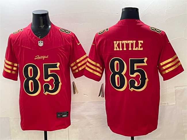 Men%27s San Francisco 49ers #85 George kittle Red Gold 2025 F.U.S.E. %27Rivalries%27 Vapor Limited Stitched Jersey Dzhi->san francisco 49ers->NFL Jersey