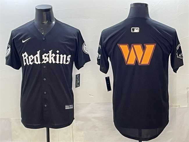 Men%27s Washington Commanders Team Big Logo Black %27Gothic Capitol Shadows Edition%27 Limited Stitched Baseball Jersey->tampa bay buccaneers->NFL Jersey
