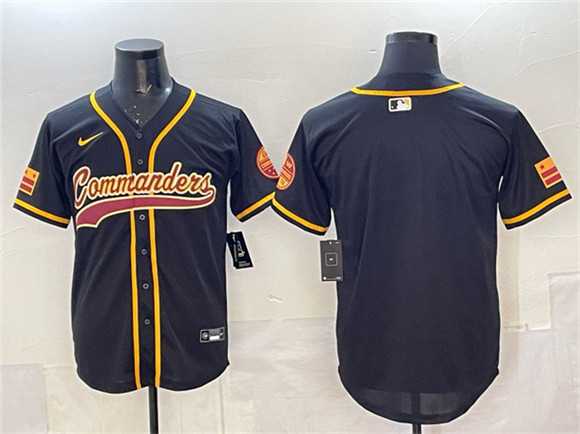 Men%27s Washington Commanders Blank Black Limited Stitched Baseball Jersey->washington commanders->NFL Jersey