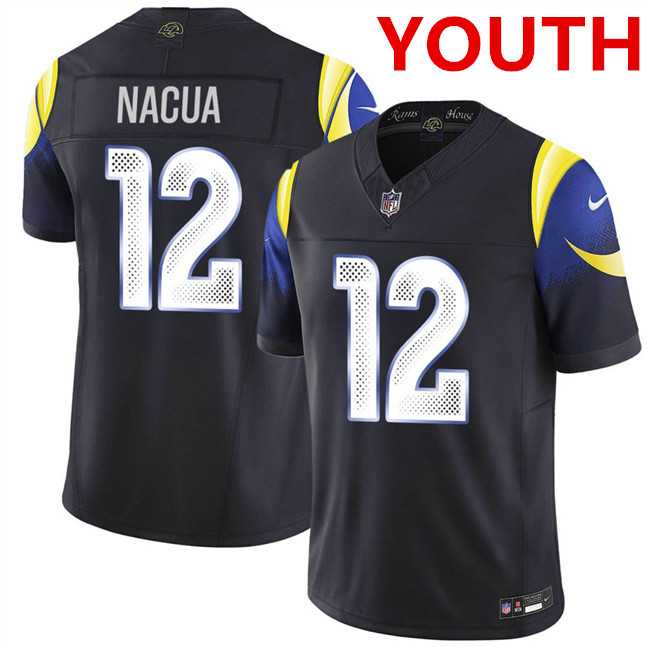Youth los angeles rams #12 puka nacua midnight blue 2025 F.U.S.E. %27Rivalries%27 vapor limited stitched jersey Dzhi->los angeles rams->NFL Jersey