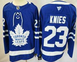Men%27s Toronto Maple Leafs #23 Matthew Knies Blue Authentitc Jersey->tampa bay lightning->NHL Jersey