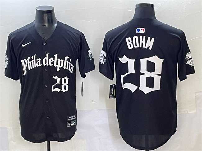 Men%27s Philadelphia Phillies #28 Alec Bohm Black Gothic Vapor Limited Stitched Jersey->philadelphia phillies->MLB Jersey