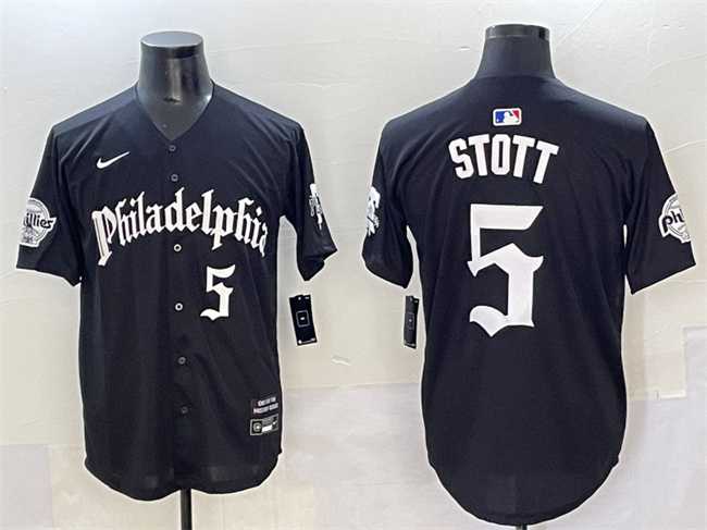 Men%27s Philadelphia Phillies #5 Bryson Stott Black Gothic Vapor Limited Stitched Jersey->philadelphia phillies->MLB Jersey