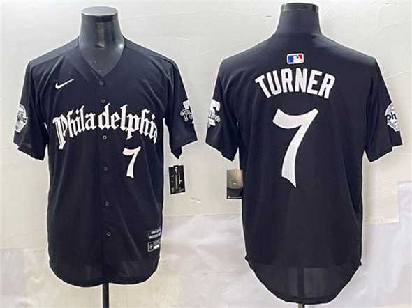 Men%27s Philadelphia Phillies #7 Trea Turner Black Gothic Vapor Limited Stitched Jersey->philadelphia phillies->MLB Jersey