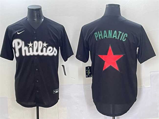 Men%27s Philadelphia Phillies Phanatic Black Lights Out Limited Stitched Baseball Jersey->philadelphia phillies->MLB Jersey