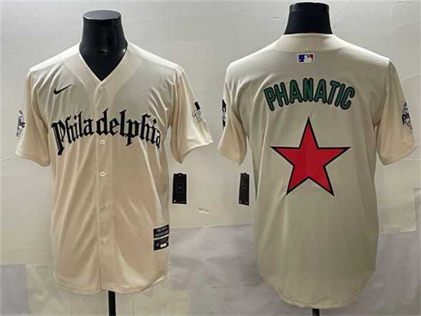 Men%27s Philadelphia Phillies Cream Phanatic Gothic Vapor Limited Stitched Jersey->philadelphia phillies->MLB Jersey