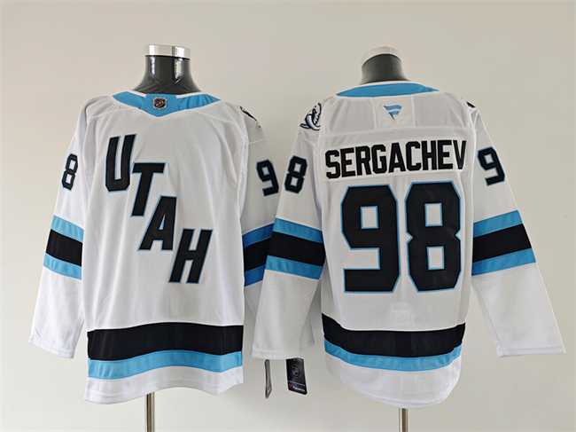 Mens Utah Mammoth #98 Mikhail Sergachev White 2025 Stitched Jersey->utah mammoth->NHL Jersey