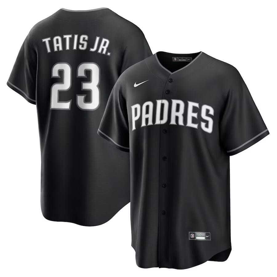 Men%27s San Diego Padres #23 Fernando Tatis Jr. Black Limited Stitched Baseball Jersey Dzhi->san diego padres->MLB Jersey