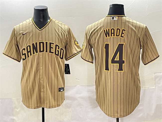Men%27s San Diego Padres #14 Tyler Wade Tan Cool Base Stitched Baseball Jersey->san diego padres->MLB Jersey