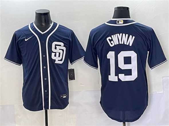 Men%27s San Diego Padres #19 Tony Gwynn Navy Cool Base Stitched Baseball Jersey->san diego padres->MLB Jersey