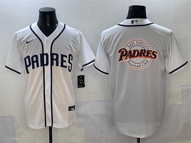 Men%27s San Diego Padres Team Big Logo White Cool Base Stitched Baseball Jersey->san diego padres->MLB Jersey