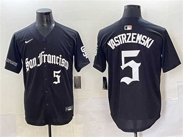 Men%27s San Francisco Giants #5 Mike Yastrzemski Black %27Gothic Fog Edition%27 Vapor Premier Limited Stitched Baseball Jersey->san diego padres->MLB Jersey