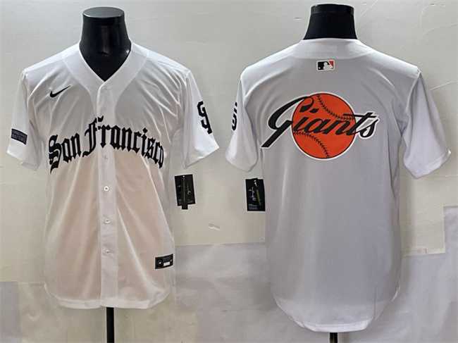 Men%27s San Francisco Team Big Logo White %27Gothic Fog Edition%27 Vapor Premier Limited Stitched Jersey->san francisco giants->MLB Jersey