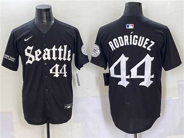 Men%27s Seattle Mariners #44 Julio Rodriguez Black %27Deep Sea Gothic Edition%27 Vapor Premier Limited Stitched Baseball Jersey->seattle mariners->MLB Jersey