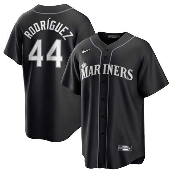 Men%27s Seattle Mariners #44 Julio Rodriguez Black Lights Out Limited Stitched Baseball Jersey Dzhi->seattle mariners->MLB Jersey