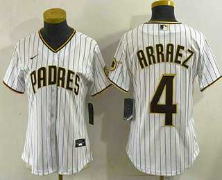 Women%27s San Diego Padres #4 Luis Arraez White Cool Base Stitched Jersey->mlb womens jerseys->MLB Jersey
