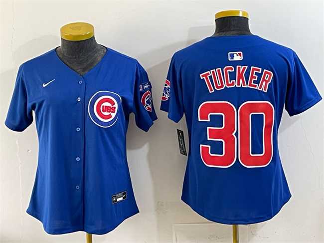 Women%27s Chicago Cubs #30 Kyle Tucker Royal %27Ryne Sandberg Tribute%27 Vapor Limited V3 Stitched Jersey->mlb womens jerseys->MLB Jersey