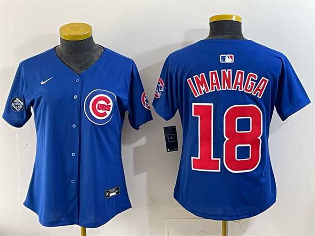 Women%27s Chicago Cubs #18 Shota Imanaga Royal %27Ryne Sandberg Tribute%27 Vapor Limited V2 Stitched Jersey->mlb womens jerseys->MLB Jersey