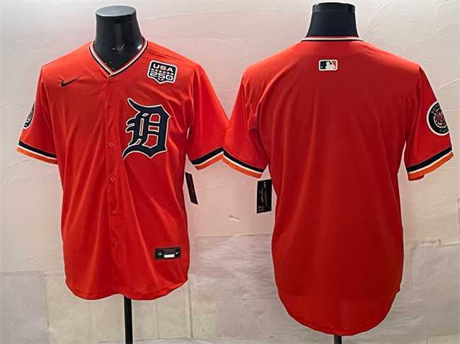 Men%27s Detroit Tigers Blank Orange 2026 Alternate USA 250%27 Patch Vapor Premier Limited Stitched Jersey Dzhi->detroit tigers->MLB Jersey