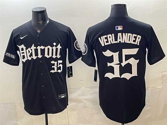 Men%27s Detroit Tigers #35 Justin Verlander 2026 Black %27Motor Gothic Edition%27 Vapor Premier Limited Stitched Jersey Dzhi->detroit tigers->MLB Jersey