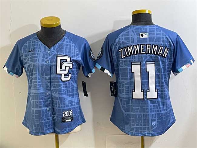 Youth Washington Nationals #11 Ryan Zimmerman Blue 2025 City Connect Limited Stitched Baseball Jersey->mlb youth jerseys->MLB Jersey