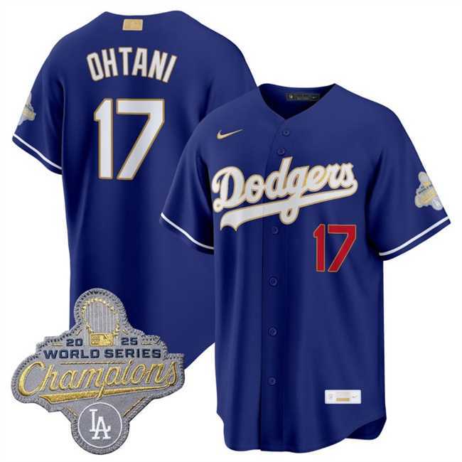Men%27s Los Angeles Dodgers #17 Shohei Ohtani Royal 2026 Alternate Gold Collection Stadium Stitched Jersey Dzhi->los angeles dodgers->MLB Jersey