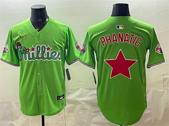 Men%27s Philadelphia Phillies Light Green Phanatic Limited Stitched Jersey Dzhi->milwaukee brewers->MLB Jersey