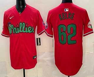 Men%27s Philadelphia Phillies #62 Jason Kelce Red Limited Stitched Jersey Dzhi->los angeles dodgers->MLB Jersey