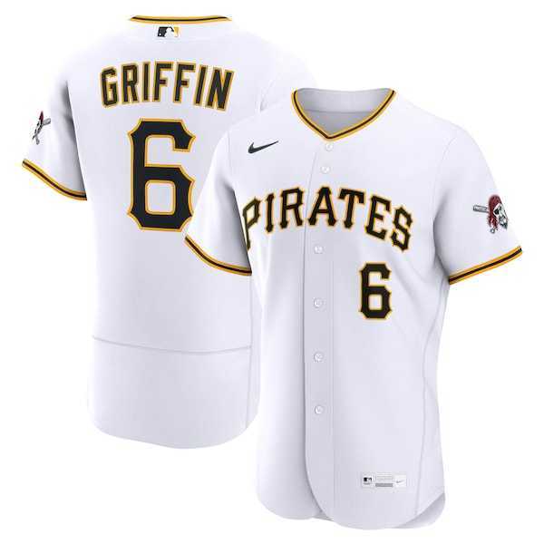 Men%27s Pittsburgh Pirates #6 Konnor Griffin Nike White Home Authentic Jersey Dzhi->pittsburgh pirates->MLB Jersey