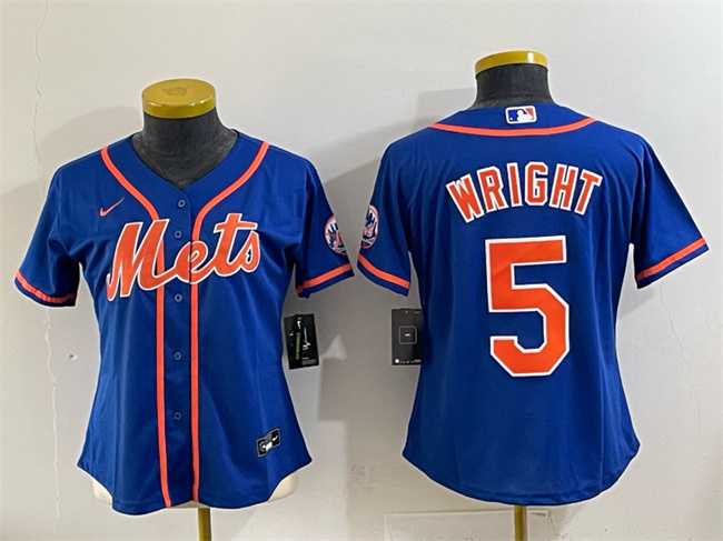 Women%27s New York Mets #5 David Wright Royal Cool Base Stitched Jersey->mlb womens jerseys->MLB Jersey