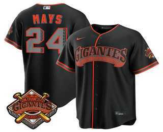 Men%27s San Francisco Giants #24 Willie Mays Black 2026 Alternate Stadium Stitched Jersey Dzhi->san francisco giants->MLB Jersey