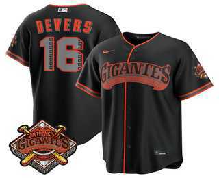 Men%27s San Francisco Giants #16 Rafael Devers Black 2026 Alternate Stadium Stitched Jersey Dzhi->pittsburgh pirates->MLB Jersey