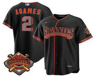 Men%27s San Francisco Giants #2 Willy Adames Black 2026 Alternate Stadium Stitched Jersey Dzhi->pittsburgh pirates->MLB Jersey