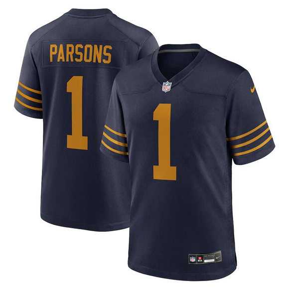 Men%27s Green Bay Packers #1 Micah Parsons Navy The 1923 Classic Stitched Game Jersey Dzhi->houston texans->NFL Jersey