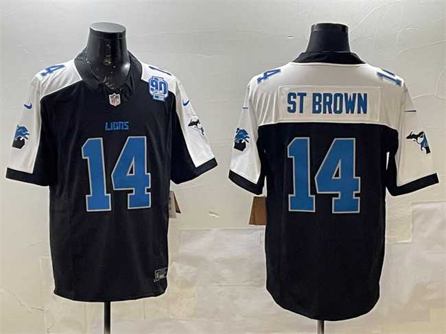 Men%27s Detroit Lions #14 Amon-Ra St. Brown Black Alternate F.U.S.E. 2024 Michigan & 90th Anniversary Patch Vapor Limited Stitched Game Jersey Dzhi->detroit lions->NFL Jersey