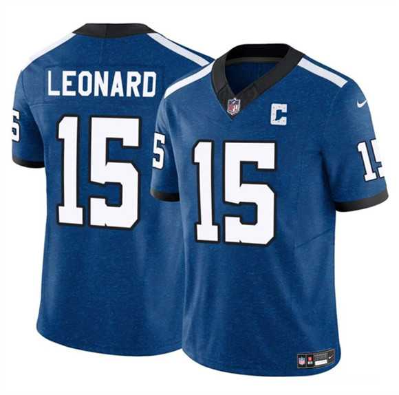 Men%27s Indianapolis Colts #15 Riley Leonard Blue 2025 F.U.S.E. Throwback Vapor Limited Stitched Jersey Dzhi->indianapolis colts->NFL Jersey