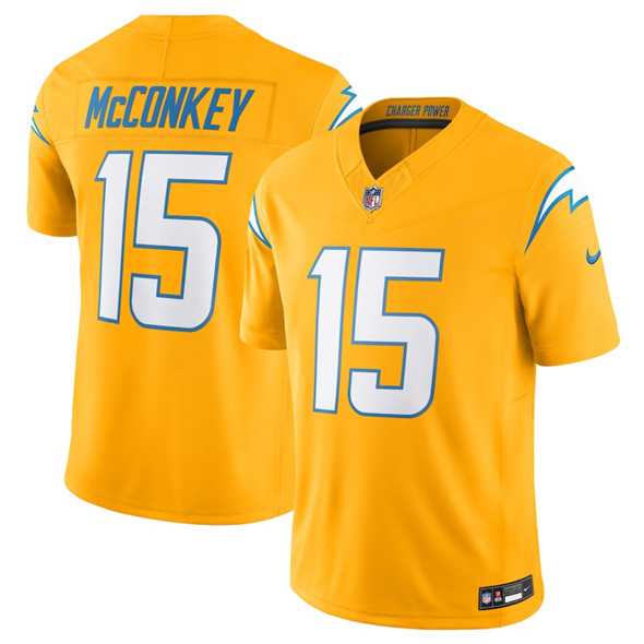 Men%27s Los Angeles Chargers #15 Ladd McConkey Gold 2025 F.U.S.E. AlternateVapor Limited Stitched Jersey->los angeles chargers->NFL Jersey