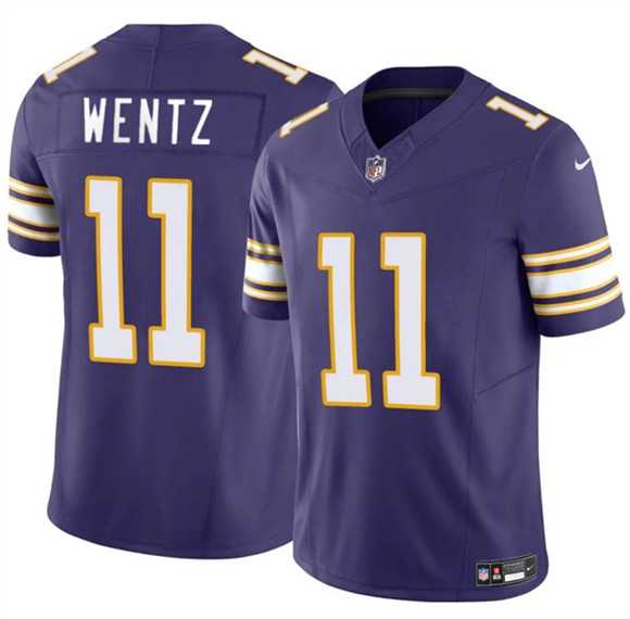 Men%27s Minnesota Vikings #11 Carson Wentz Purple 2025 F.U.S.E. Throwback Vapor Untouchable Limited Stitched Jersey Dzhi->minnesota vikings->NFL Jersey