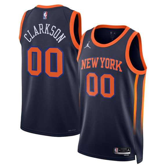 Men%27s New Yok Knicks #00 Jordan Clarkson Black 2025 Statement Edition Stitched Jersey Dzhi->new york knicks->NBA Jersey